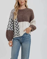 Colorblock Chevron Cable Knit Sweater LAST ONE!