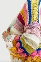 Knitted Rainbow Bubble Stitch Cardigan By SAACHI