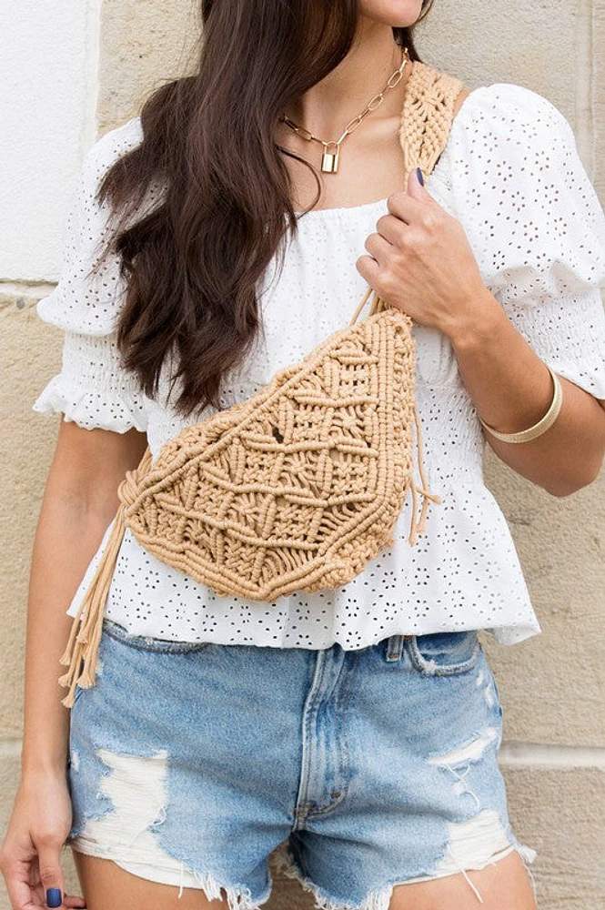 Macrame Bohemian Sling Crossbody Bag