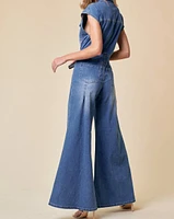 Wade Wide Leg Denim Jumpsuit, Jean Jumpsuit LAST ONE!