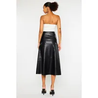 Vegan Black Leather Skirt