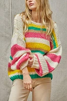 Monte Striped Sweater With Bubble Sleeves By Together