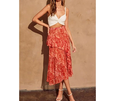 Lara Ruffled Midi Skirt: Fiesta