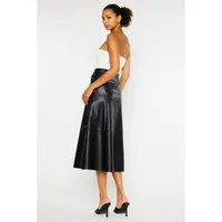 Vegan Black Leather Skirt