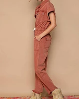 Sofia Short Sleeve Jumpsuit: BRICK LAST ONE!