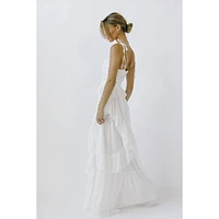 Raina Ruffled White Maxi Dress- LAST ONE!