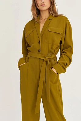 Flora Long Sleeve Utility Jumpsuit by Crescent