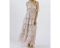 Cara Floral Tiered Summer Maxi Dress - Perfect Wedding Guest ONLY 2 LEFT!