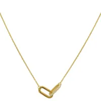 Pave Link Necklace gold, paper clip necklace