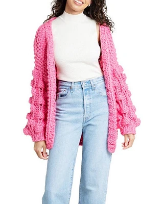 Bauble Sleeve Knit Cardigan Kimono: Fuchsia LAST ONE!