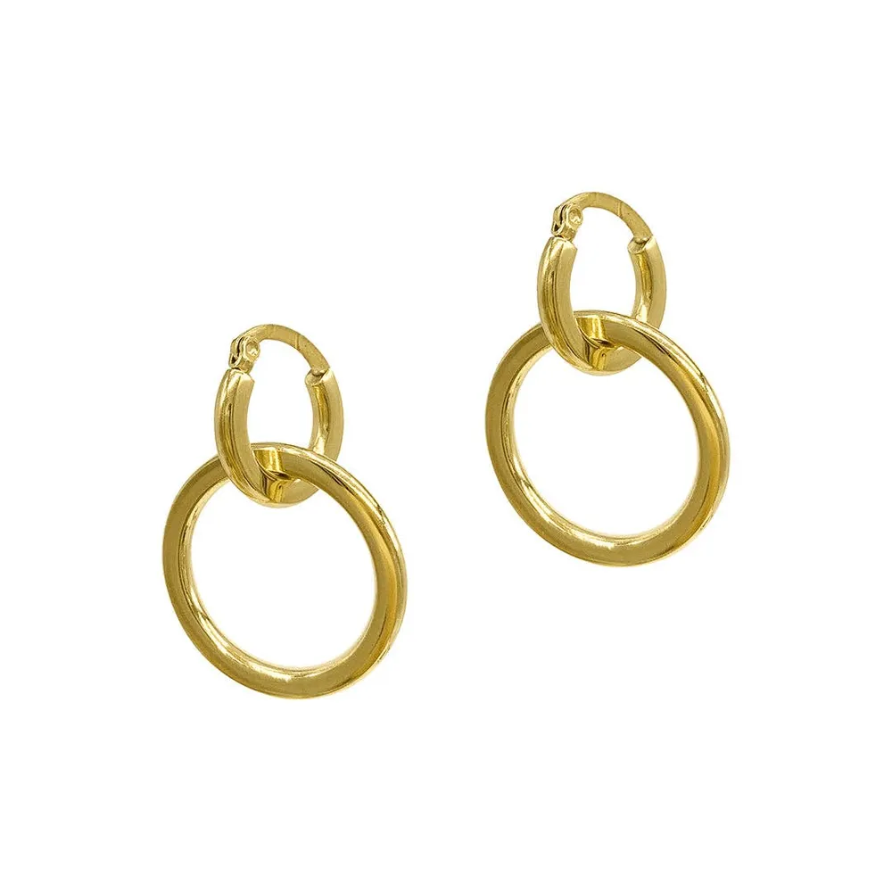 Dangle Hoops gold Earrings