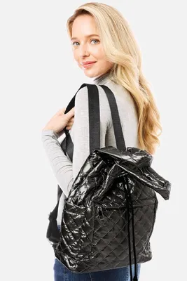 Quilted Black Back Pack Bag - LAST ONE!