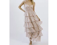 Cara Floral Tiered Summer Maxi Dress - Perfect Wedding Guest ONLY 2 LEFT!