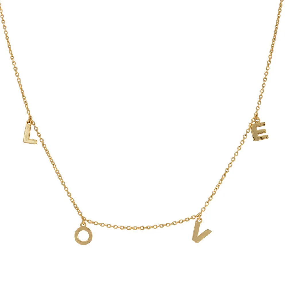 Love Dangle Necklace silver gold