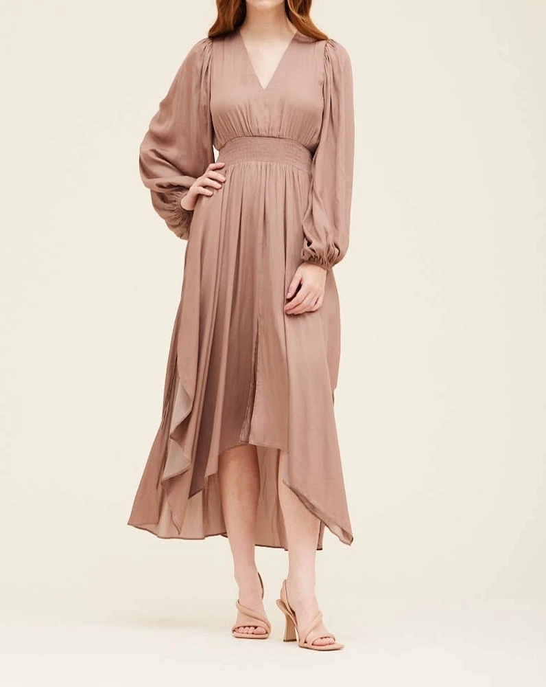 Solid Satin Maxi Dress