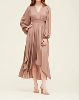 Solid Satin Maxi Dress