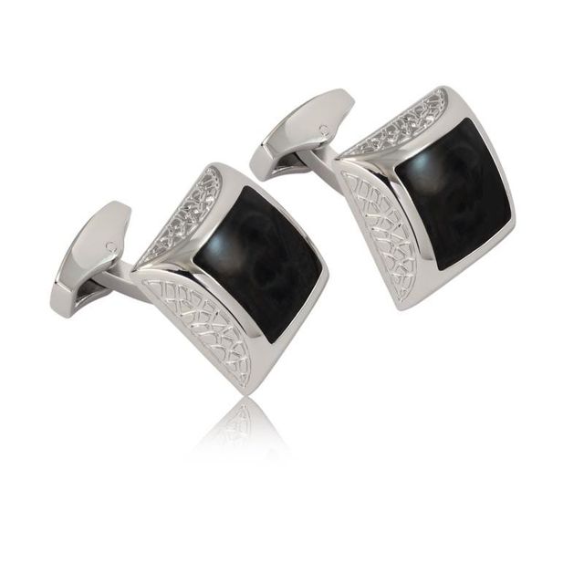 Gunmetal Argyle Design Cufflinks