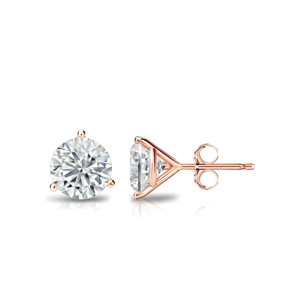 Solitaire Look Invisible Setting Earrings in Platinum JL PT E 299