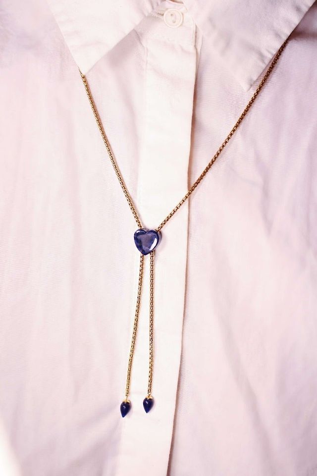 Rogers & Hollands® Jewelers Sodalite Adjustable Necklace in Sterling Silver  & 14k Yellow Gold Plating