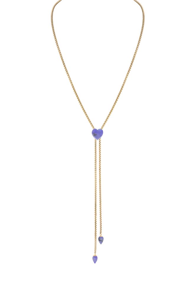 Rogers & Hollands® Jewelers Blue Howlite Adjustable Necklace in Sterling  Silver & 14k Yellow Gold Plating