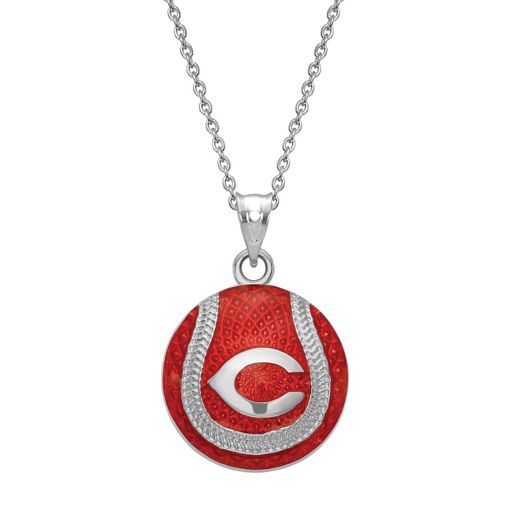 Women's St. Louis Cardinals Sterling Silver Enameled Baseball Pendant