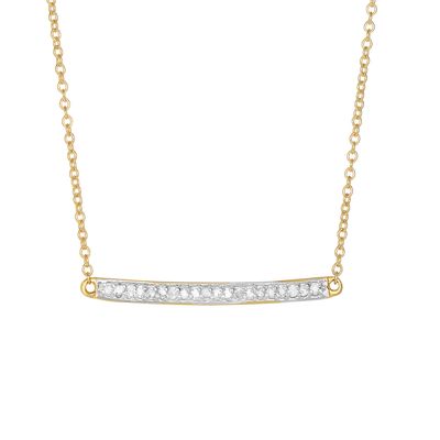 Diamond Bar Necklace in 14k Yellow Gold