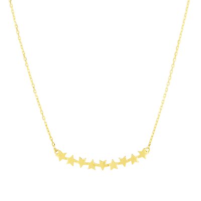 Stars Bar Necklace in 14k Yellow Gold