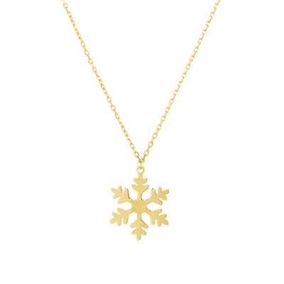 Snowflake Necklace in 14k Yellow Gold