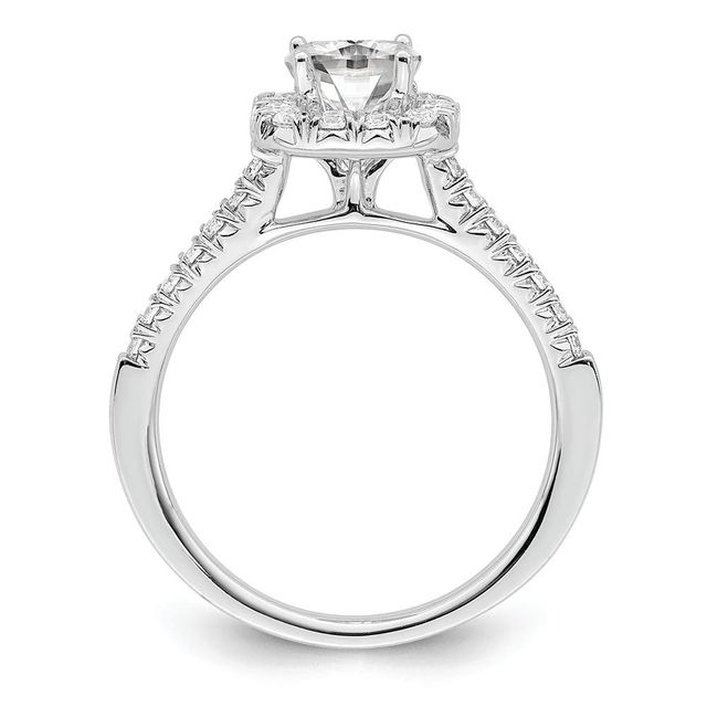 Austin. Pear-Shaped Diamond Halo Engagement Ring 7/8ctw. in 14k White &  Rose Gold