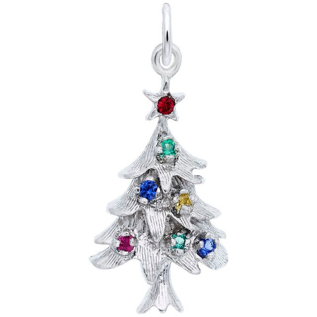 Merry Christmas Charm in Sterling Silver