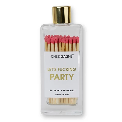 Let's Fucking Party Matches - Glass Bottle Matchsticks - Coral