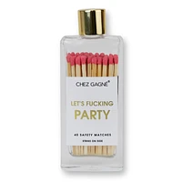 Let's Fucking Party Matches - Glass Bottle Matchsticks - Coral
