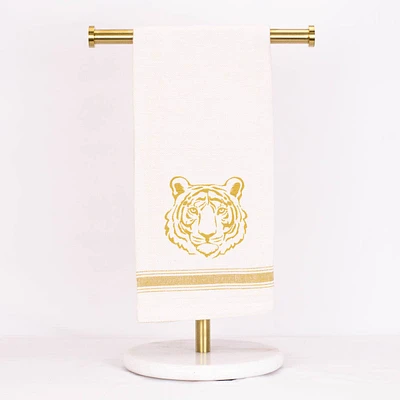 Jacquard Tiger Hand Towel - Cream/Gold