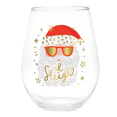 I Sleigh Wine Glass