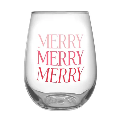 Merry Merry Merry Wine Glass