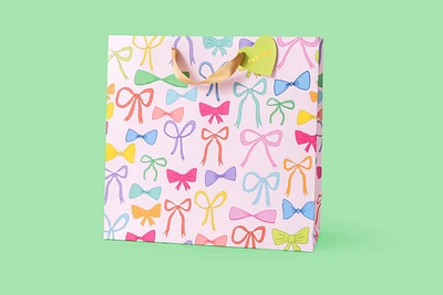 Colorful Bows Gift Bags - 3 Sizes Small