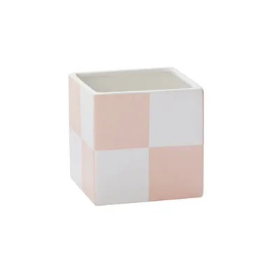 Large Checkered Urban Square Vase