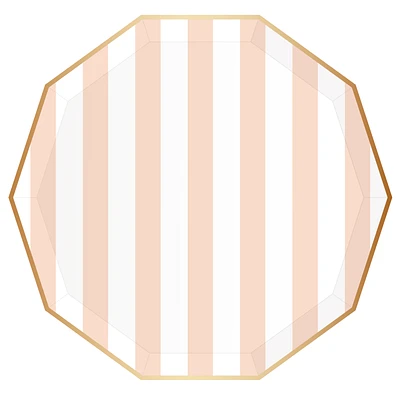 Peach Cabana Stripe Plates - 8 ct.