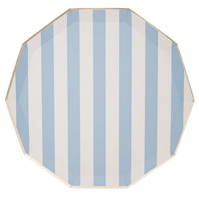 Sky Blue Cabana Stripe Signature Plates - 8 ct.