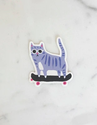 Skater Cat Die Cut Sticker