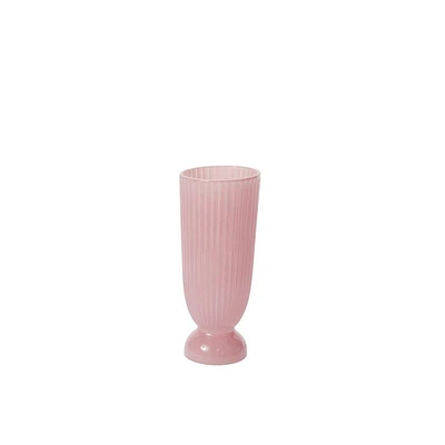 Pink Fluted Vase - Small