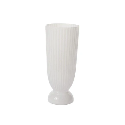 White Fluted Vase - Large