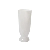White Fluted Vase - Large