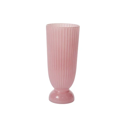 Pink Fluted Vase - Large