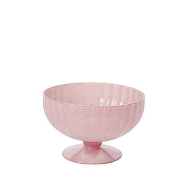 Pink Fluted Compote