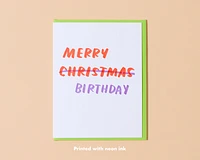 Christmas Birthday Letterpress Card