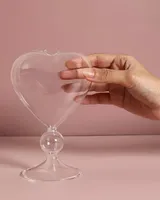 Clear Heart Glass Vase