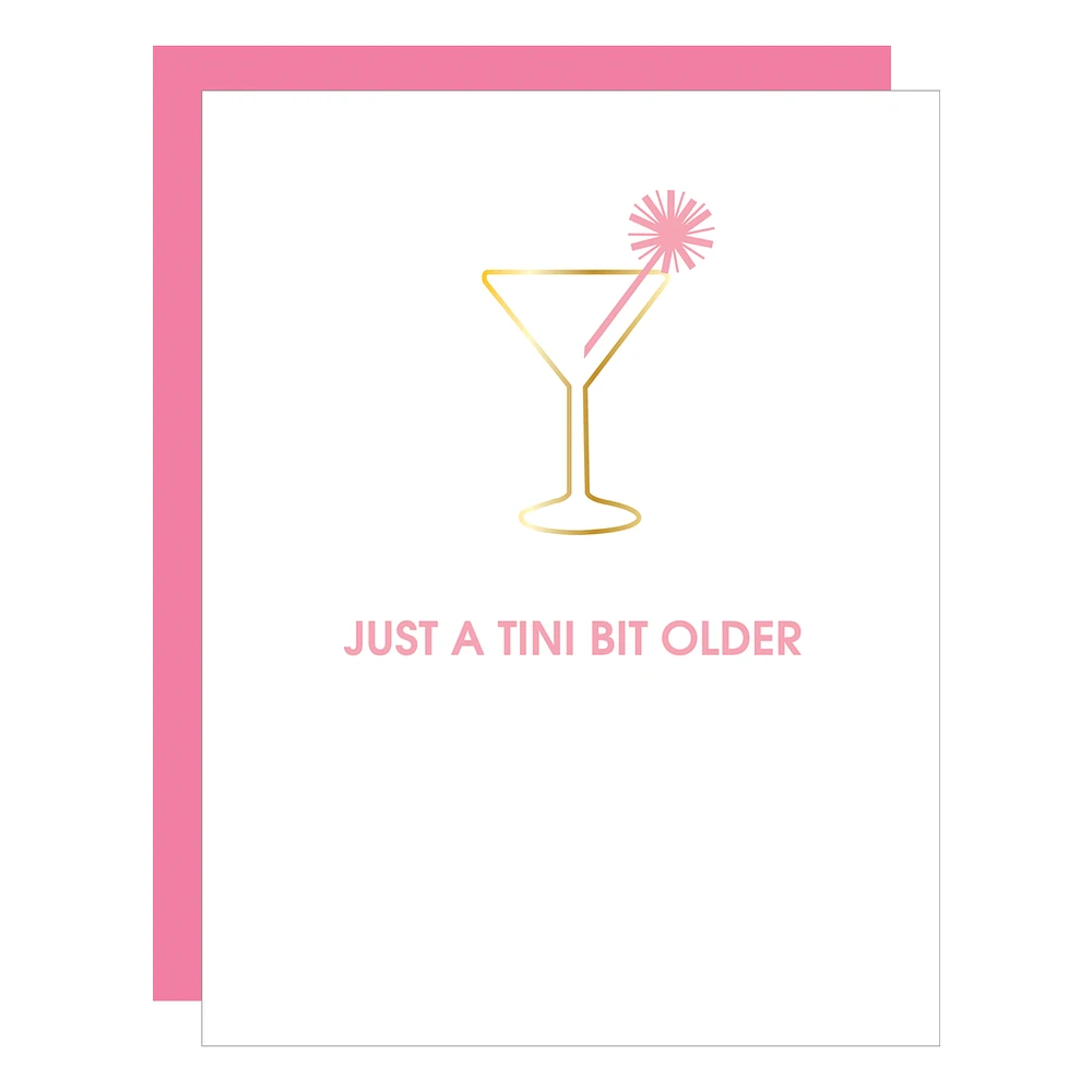 Just a Tini Bit Older Paper Clip Letterpress Card