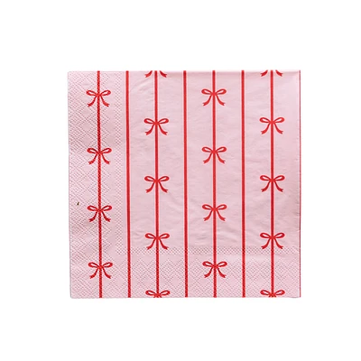 Red Bow Print Large Napkins