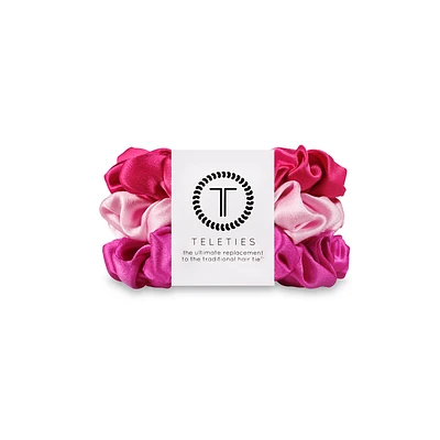 TELETIES Silk Hair Scrunchies - Rose All Day